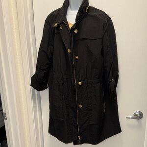 Jones New York Black Hooded Spring / Fall  Jacket